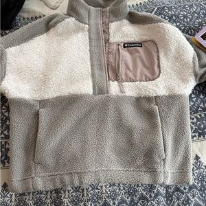 Columbia Gray and White Fleece Jacket